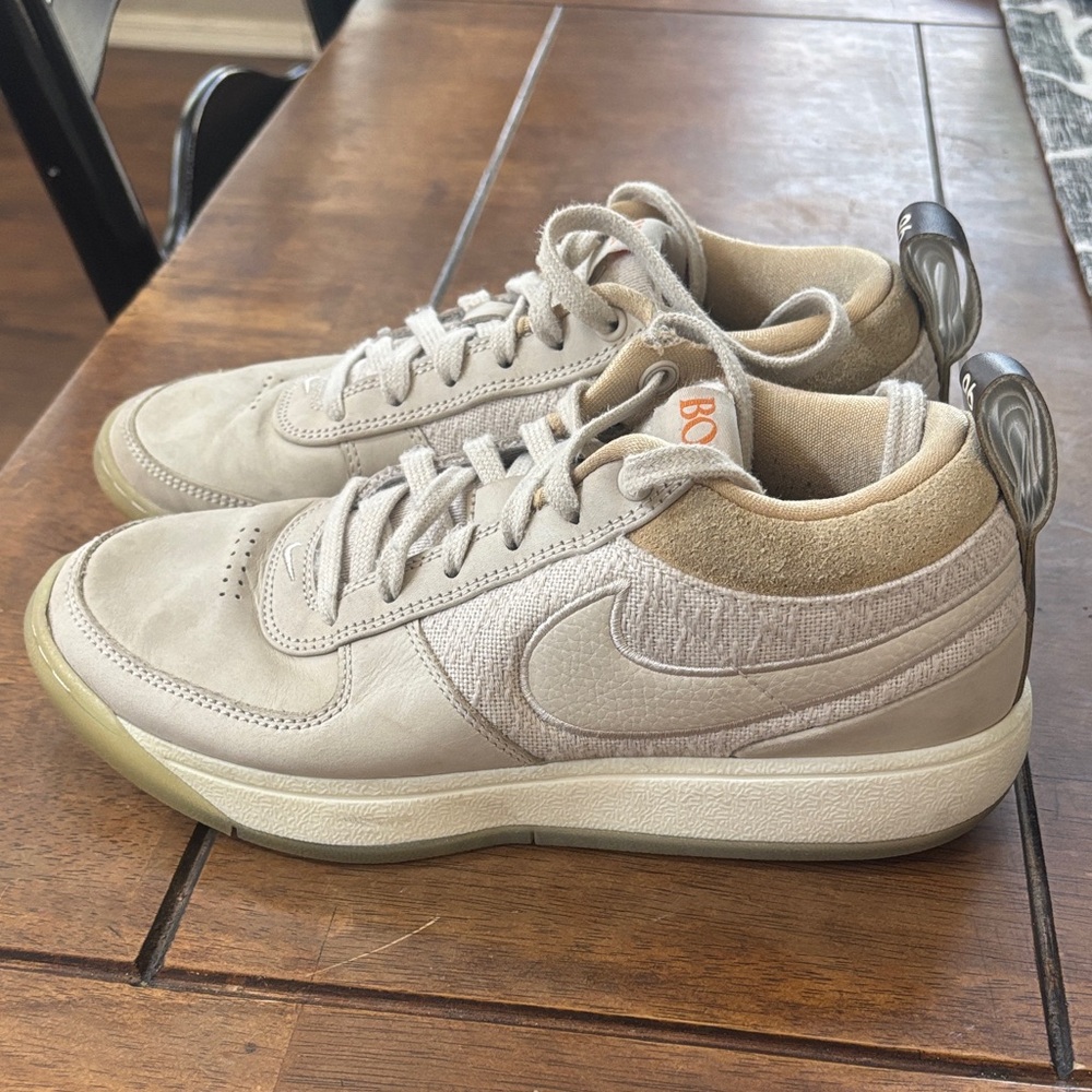 Nike Book 1 Mirage Low-Top Tan Sneakers with Orange Logo